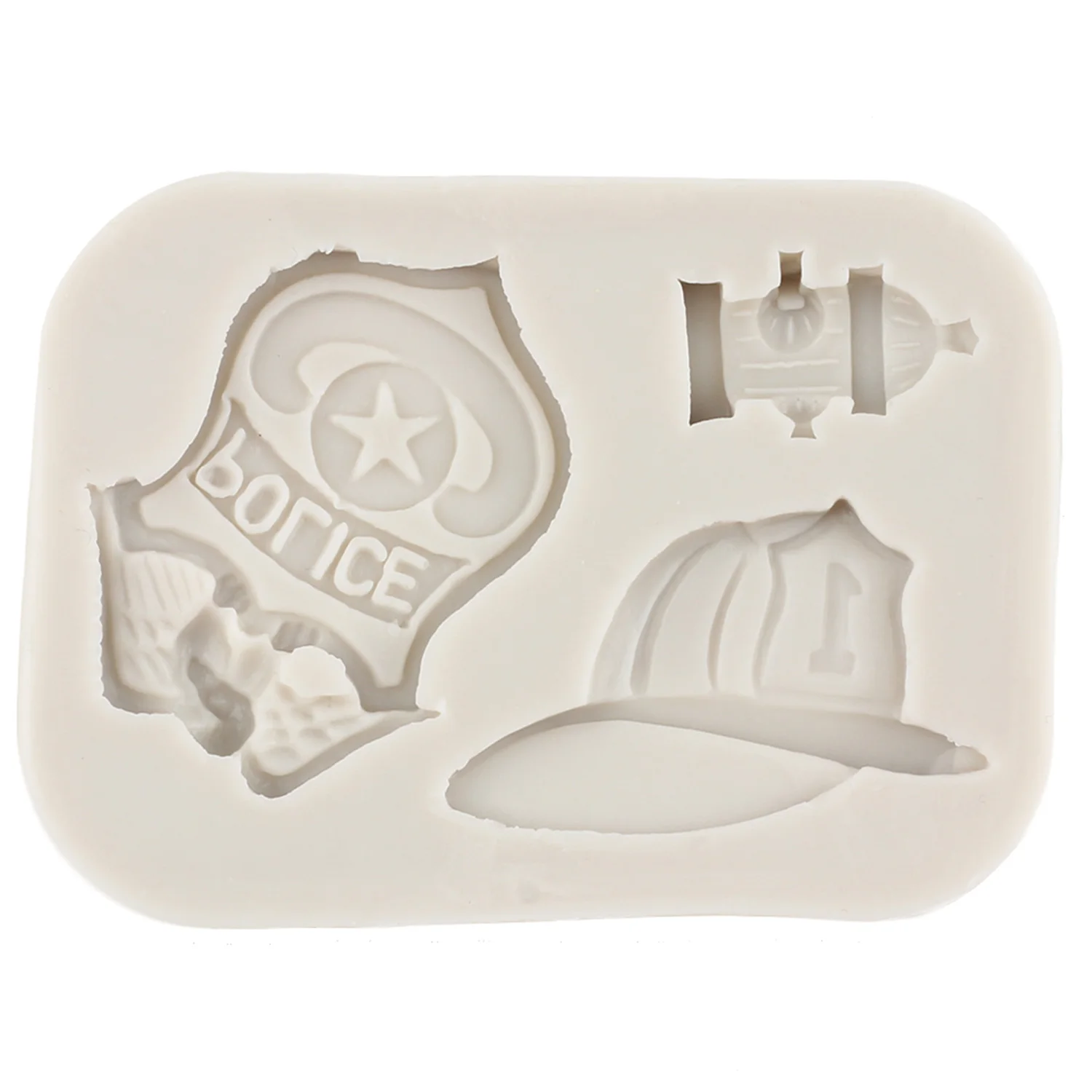 3D Fireman Hat Police Badge Silicone Molds Baby Birthday Fondant Cake Decorating Tools Clay Candy Chocolate Gumpaste Mold