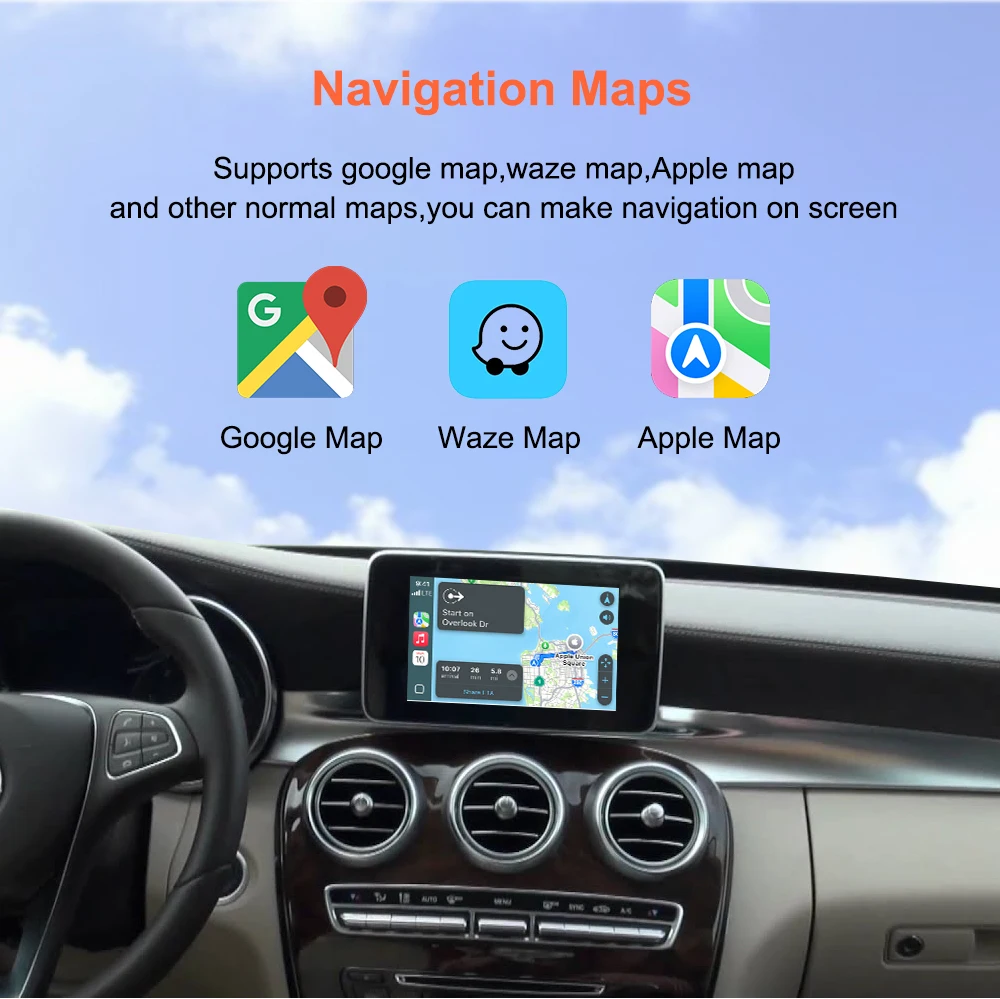REEIIO Drahtlose Apple Carplay-Schnittstelle Android Auto NTG5.0 System Decoder-Box Modul für Mercedes Benz C/GLC/S Klasse W205 W253 – Detail 10