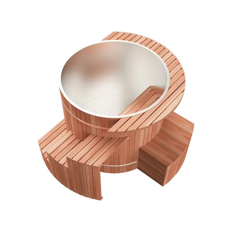Modern Wooden Hem Spa Contemporary Cold Plug Bath