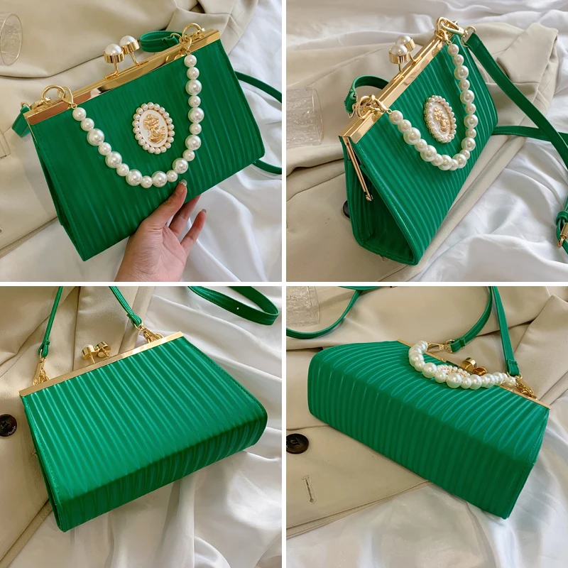 Bolso de noche de boda con perlas, bolsos elegantes para mujer, bolsos de moda de banquete para mujer, bolsos cruzados de diseñador de lujo para