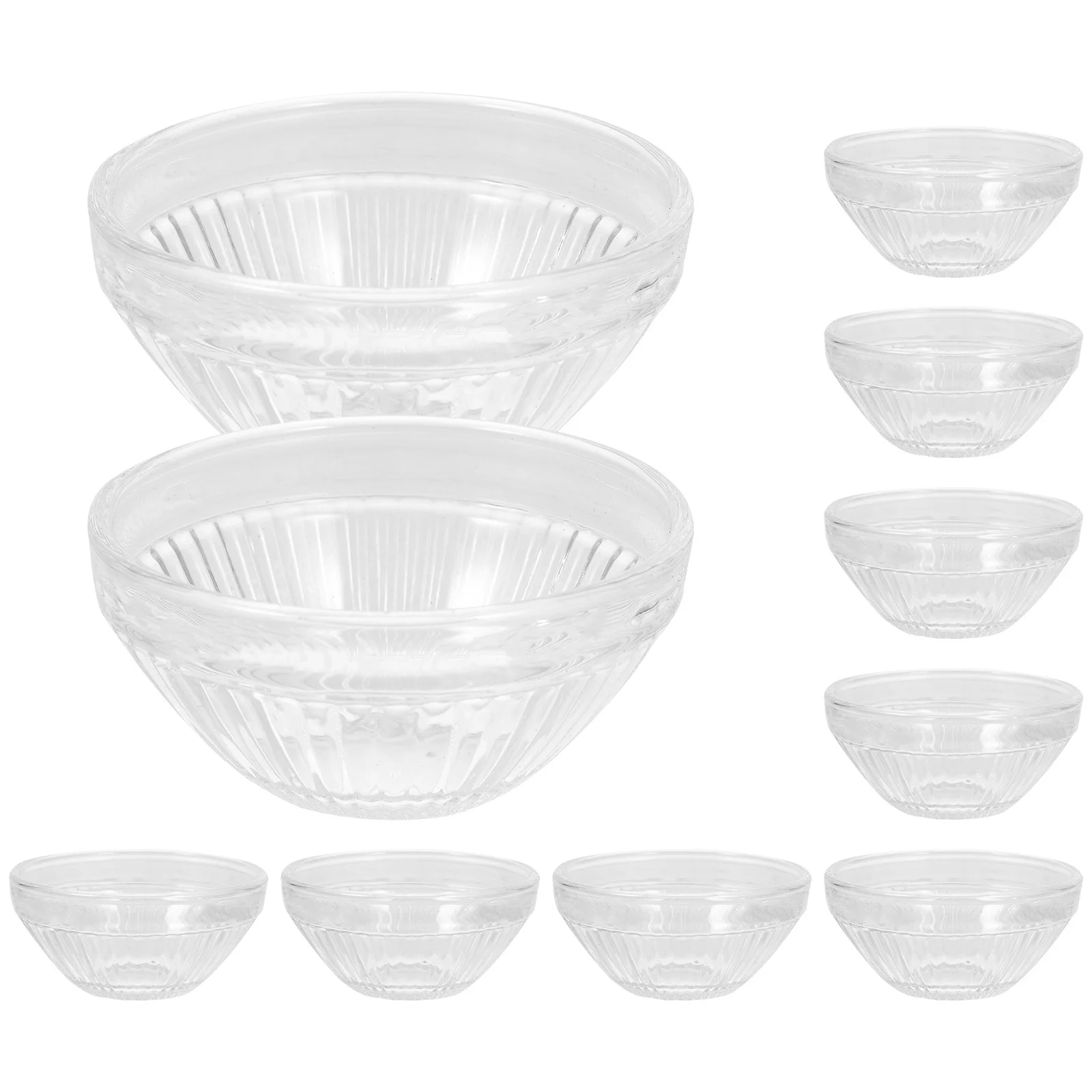 

10Pcs Pudding Bowl Set Small Glass Bowls Clear Dessert Containers for Snack Salad Jelly Microwave Fridge Safe Stackable Food
