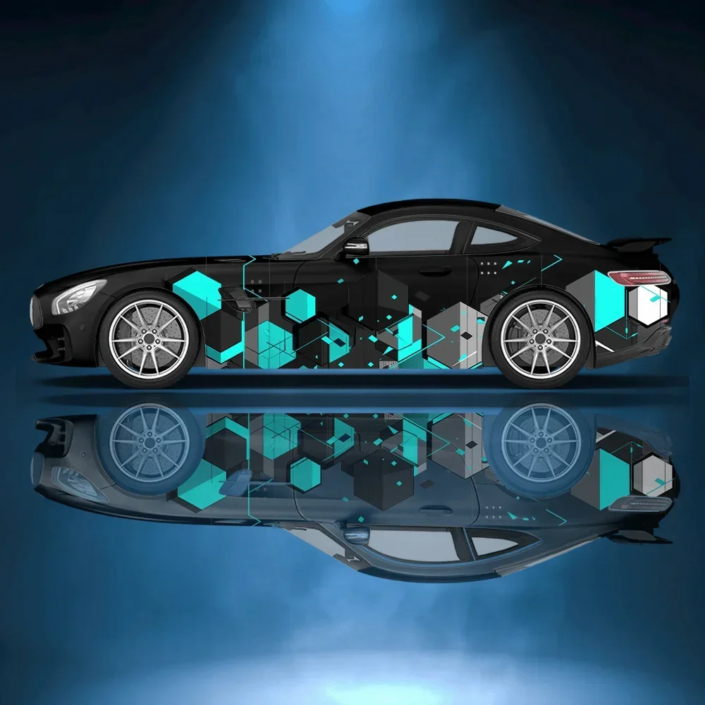 ملصق فينيل للسيارة بتراص هندسي ملصق PVC ذاتي اللصق مناسب للشاحنات وديكور الدفع الرباعي وإكسسوارات السيارات هدية