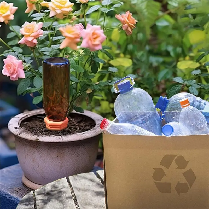 مسامير سقي لزجاجة النبيذ مكونة من 8 قطع، تيراكوتا لزراعة النباتات الداخلية الخارجية ذاتية السقي #2