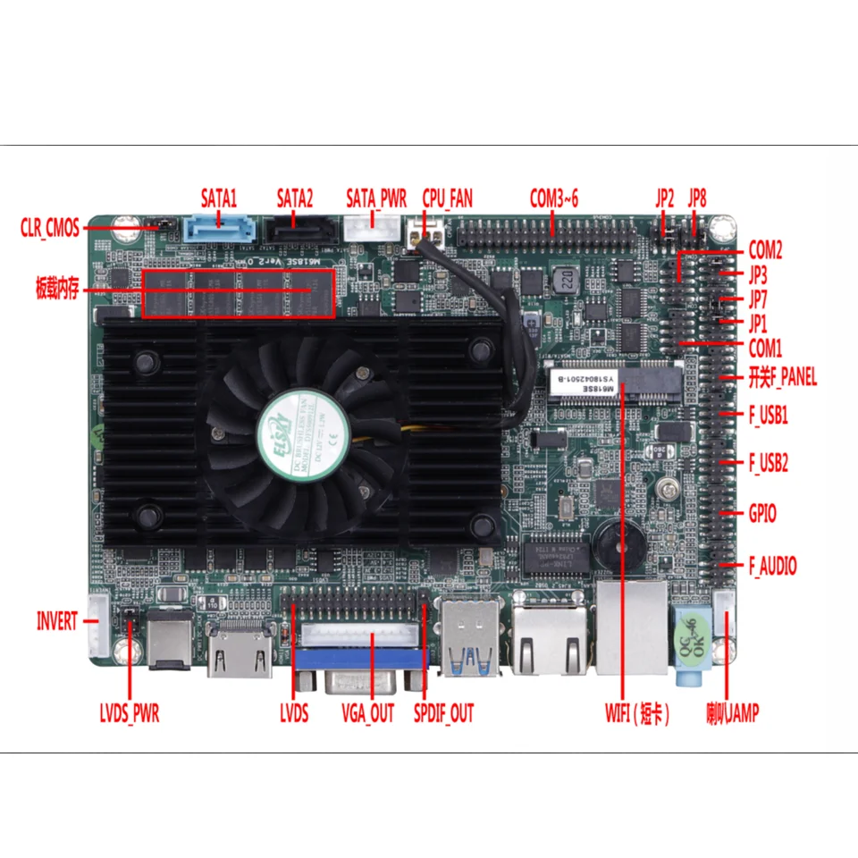 M618SE-4G Ddr3 Itx Motherboard VGA HM77 Chipset 1*SIM Slot CLR_CMOS Pin 1*CPUFAN Pin 1*J_GPIO Pin for Mini Computer