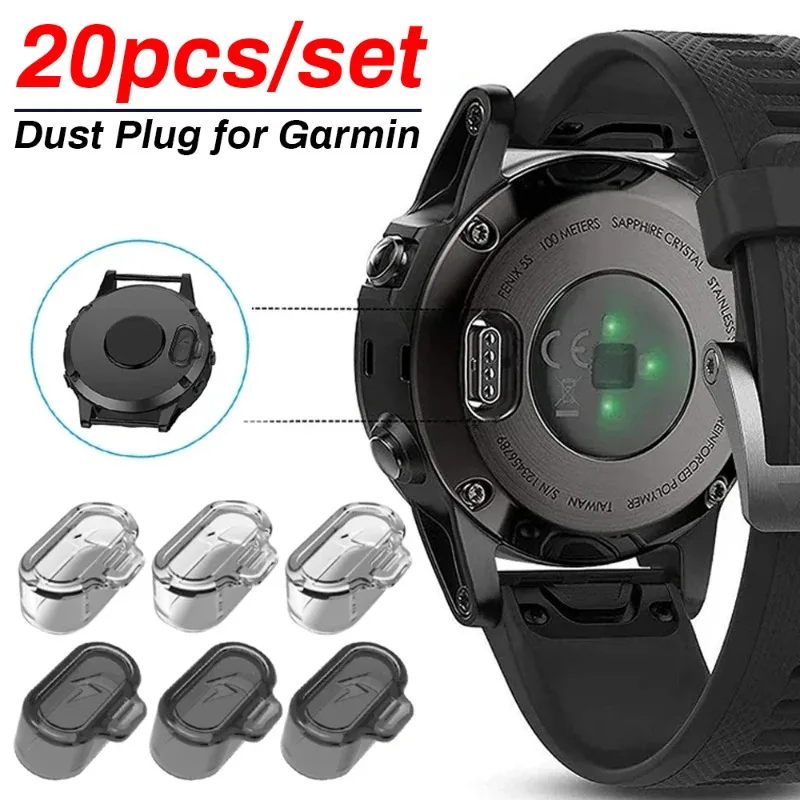 For Garmin Forerunner 945 745 245 Fenix 6 7 X Clear Charger Port Silicone Dust Proof Cap Transparent Plug Protector Universal