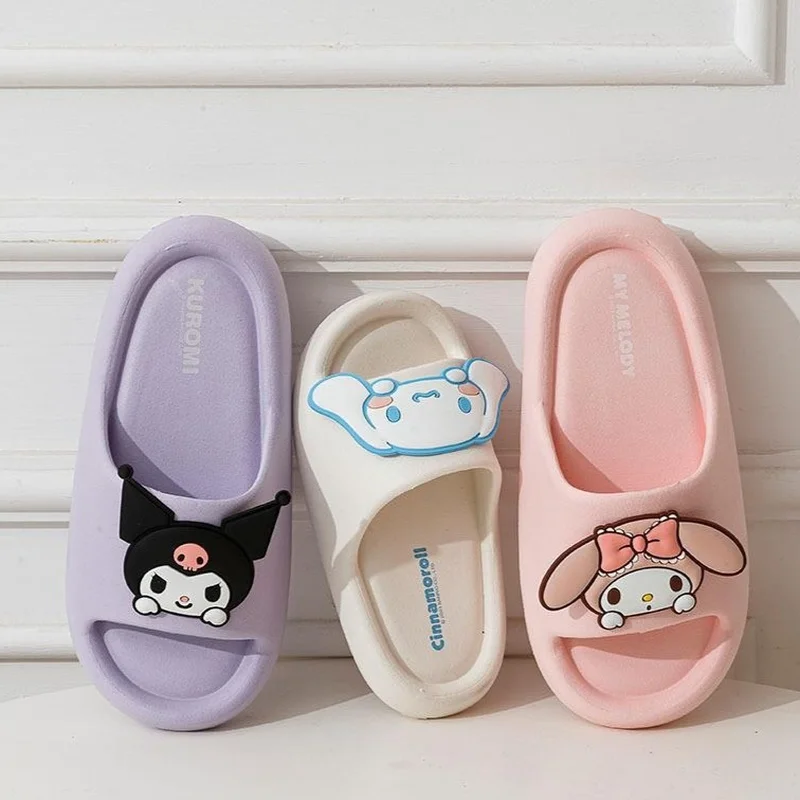 Miniso Family Slippers Cute Soft Lightnes Cloud Like In Door Slides Kuromi My Melody Pochacco Sweet Shoes For Kids Eva Slippers