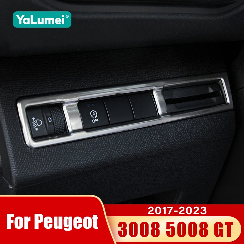 Für Peugeot 3008 5008 GT 2017 2018 2019 2020 2021 2022 2023 Auto-Scheinwerfer-Einstellknopf Dekorationsabdeckung Auto-Zubehör