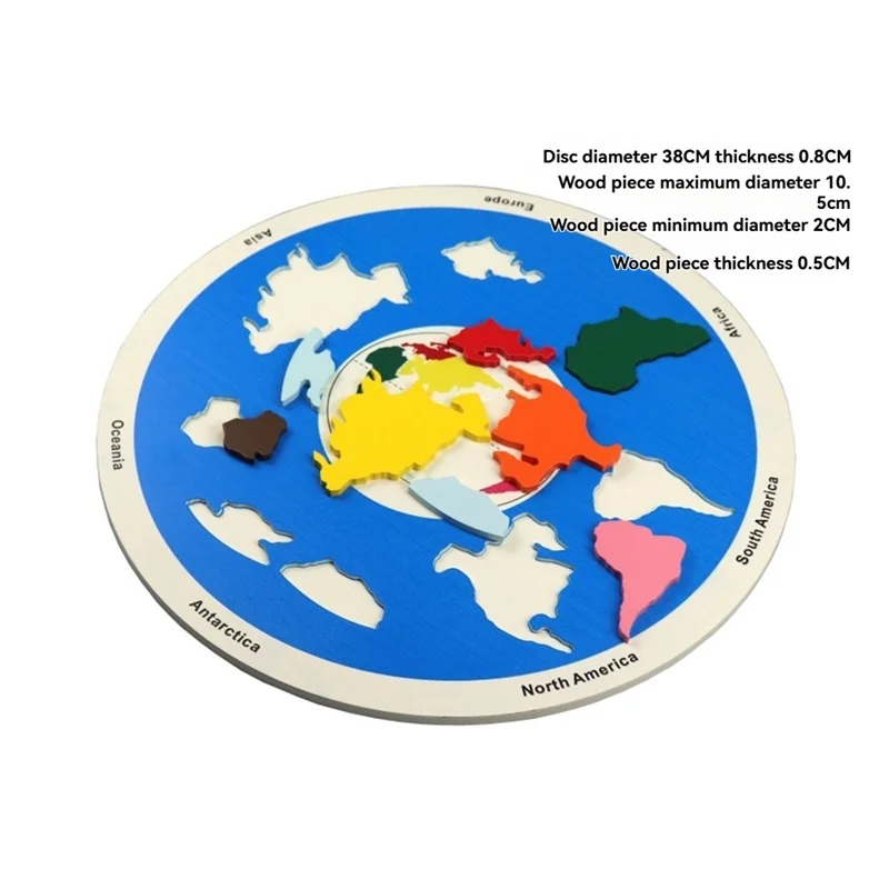 ألغاز الكوكب الخشبية تعلم مونتيسوري للأطفال مرحلة القمر تغيير خريطة العالم المعرفي لعبة مطابقة لعمر 3-6 سنوات B
