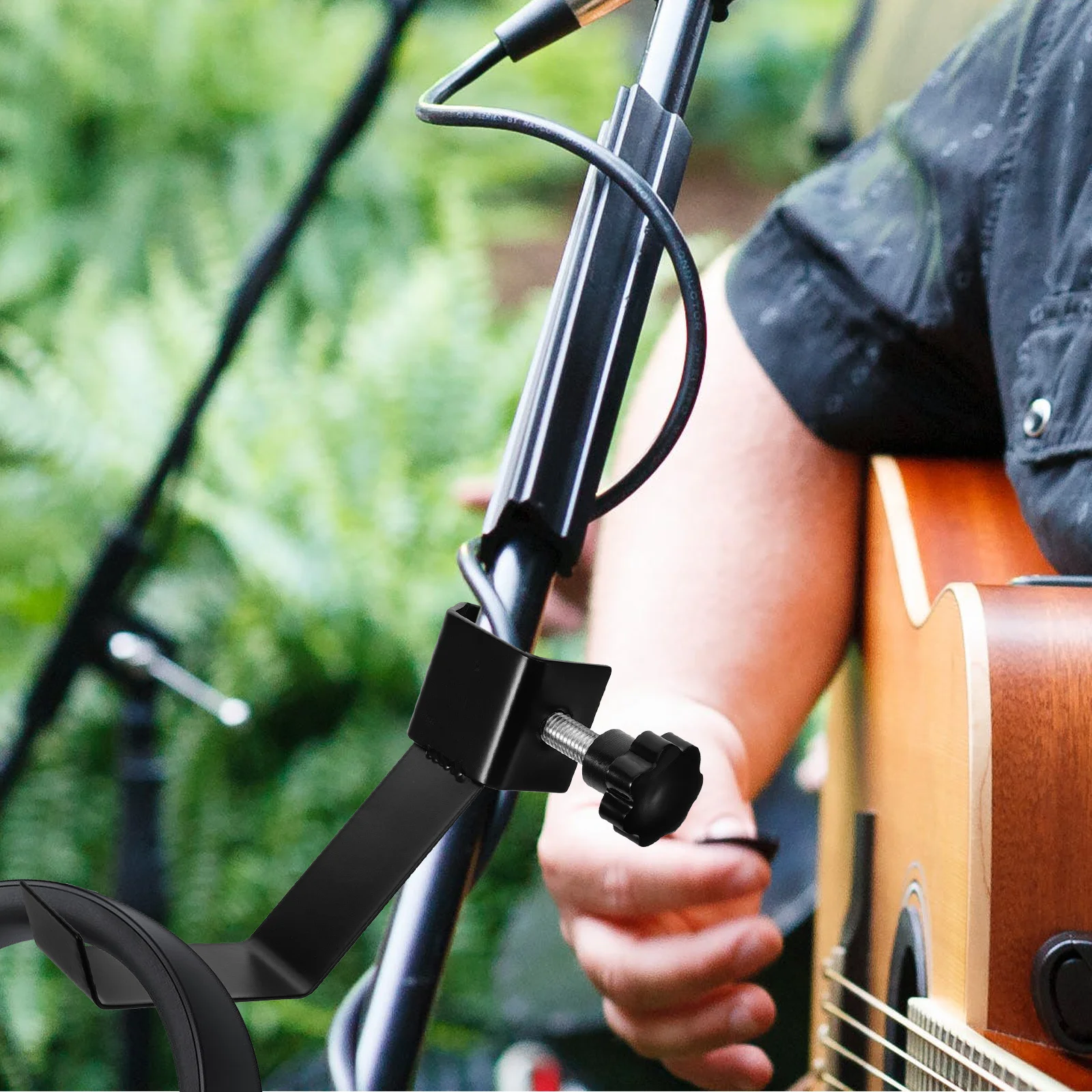 

Headphone Stand Metal Adjustable Headphone Holder Guitar Accessory Cable Hanger Stable Comfortable Headset Holder Display Rack