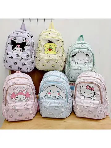 Sanrio mochila escolar anime kuromi cinnamoroll minha melodia pochacco estudante mochila escolar grande capacidade para crianças meninas meninos