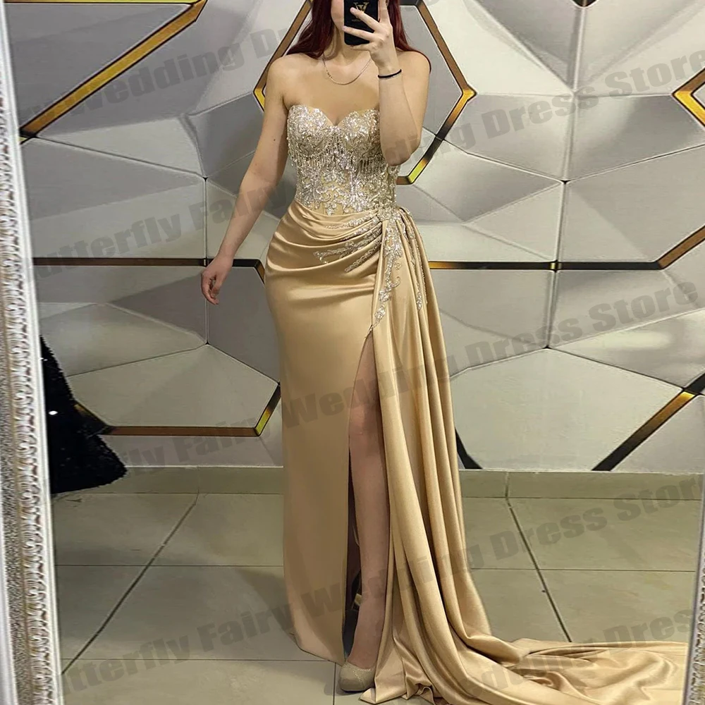 Beautiful Women Long Dress Female Off Shoulder Pleated Sexy High Fork Party Club Evening Dresses Ladies 2023 Luxury Elegant Robe