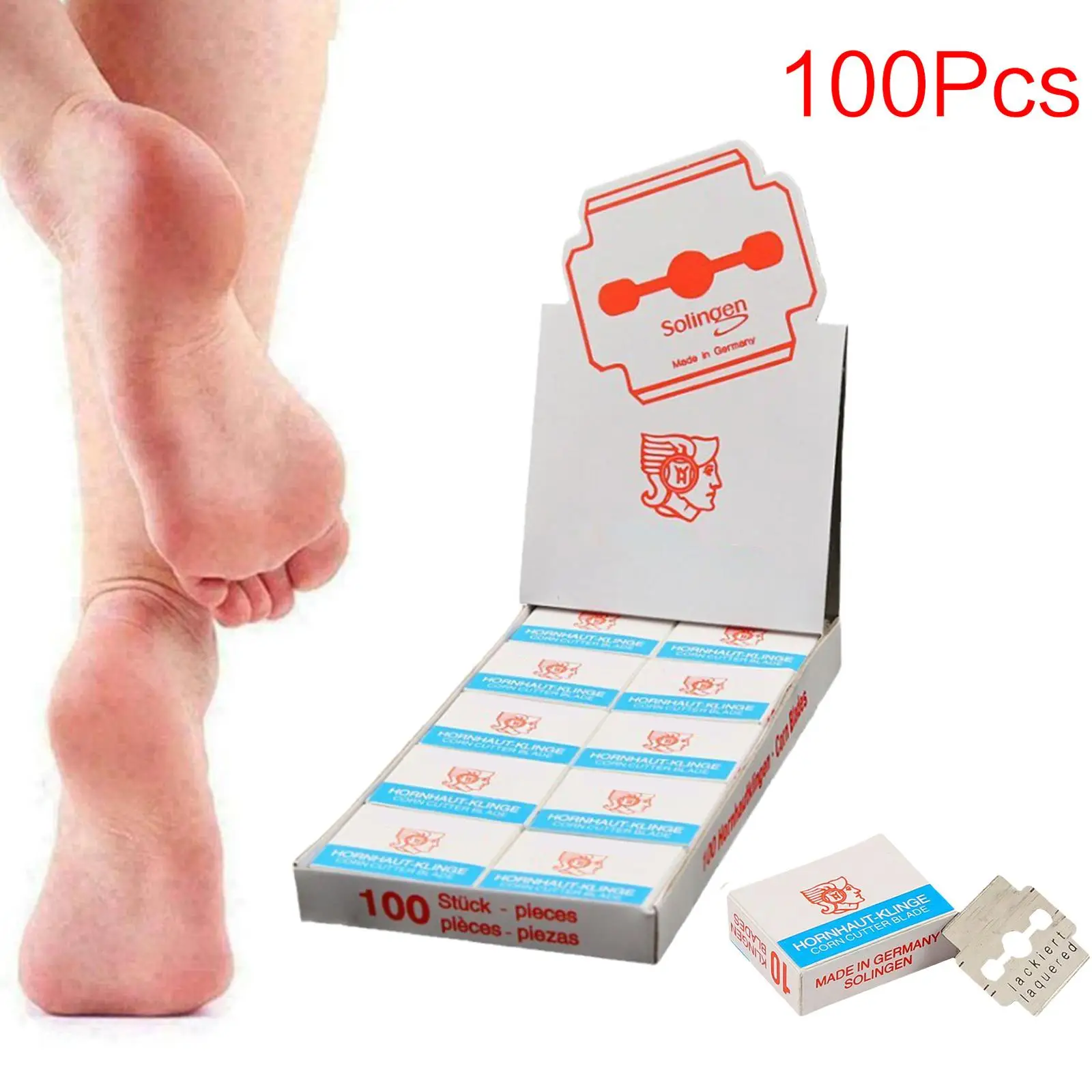 100Pcs/box Replacement For Dead Skin Remover Corn Remover Nail Art Tool Perfect Pedicure Blades Foot Care Tools