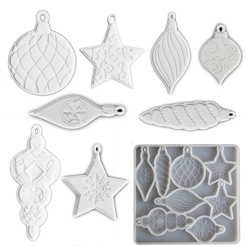 1 DIY-Weihnachtsstern- und Schneeflocken-Silikonform für bemalte hängende Ornamente – Muschel- und Seestern-Gips-Diffusorstein – Detail 5