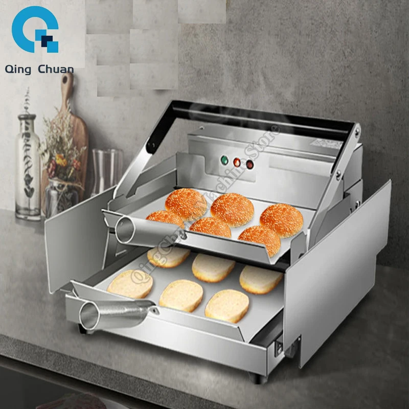 

Burger Machine Commercial Full Automatic Double Layer Baking Machine Small Electric Hamburger Oven Vertical Burger Machine