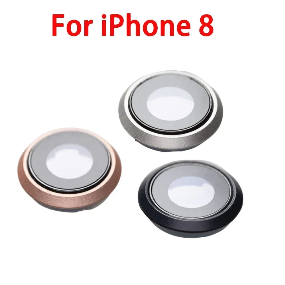 Cámara trasera para IPhone 6, 6P, 6s, 7, 7P, 8 Plus, lente de cubierta de vidrio trasero con reemplazo de reparación de Marco