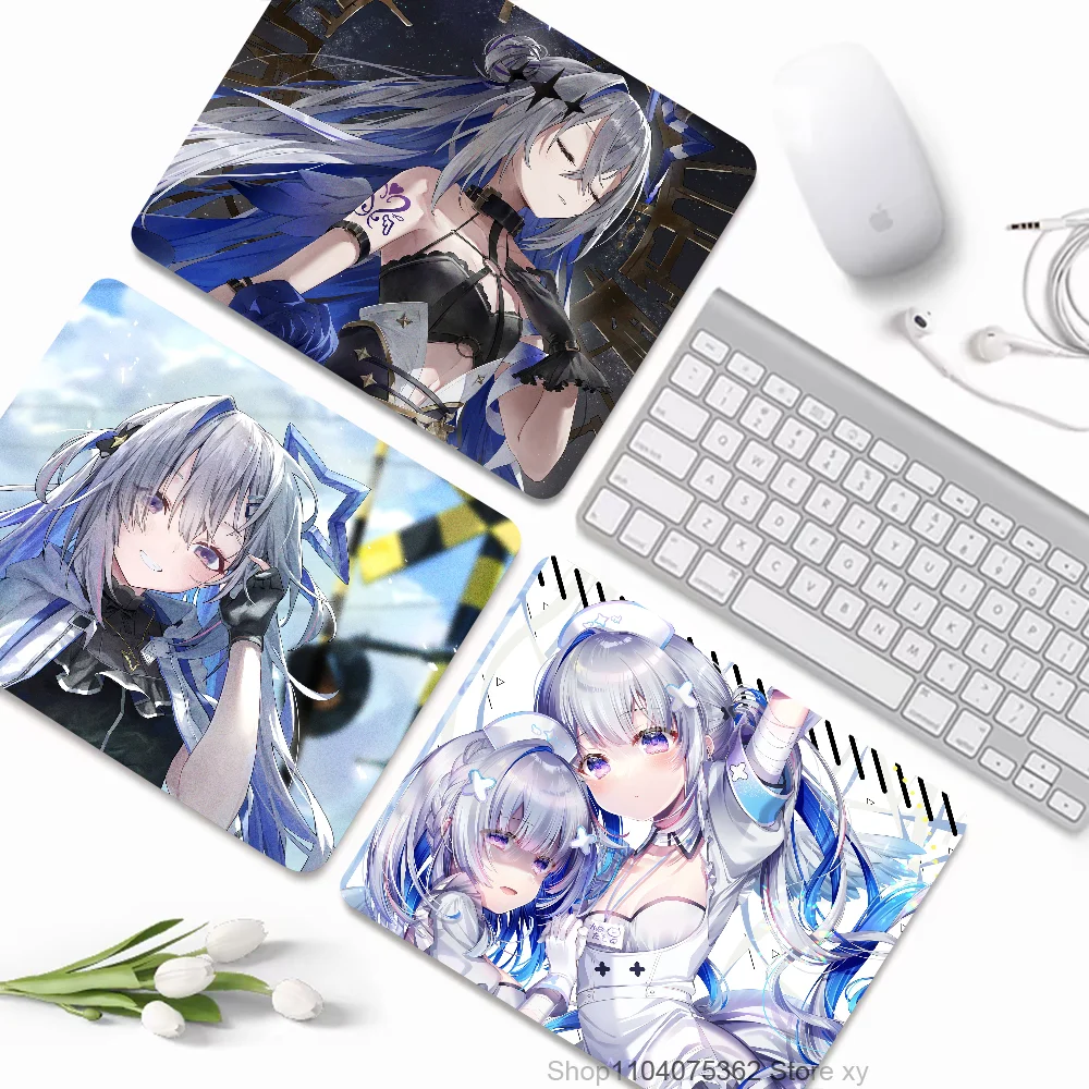 Game Anime Hololive Vtube Amane Kanata Mousepad Small LockEdge Mouse Pad For Gamers Computer Desk Pad Rectangular Anti-slip