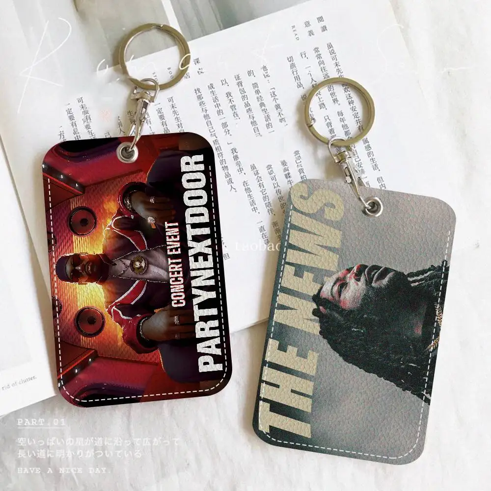 Popular Singer P-Partynextdoor Keychain With Access Card Holder, Bus Pass & Meal Card ID Bank Card Protective Case For Security
