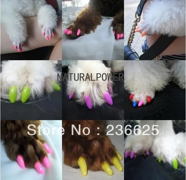 20 pcs/lot Pet Dog  Finger Grooming Floor Protect Pet Dog Nail Caps Claw Control Soft Paw Caps S ,M,L,XL,XL,XXL