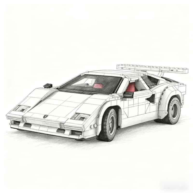 10337 مجموعة العلوم والتكنولوجيا سباق السيارات نموذج الأبيض لامبورغيني 5000 الأولاد تجميع اللبنات لعبة هدية Ornament1506pcs