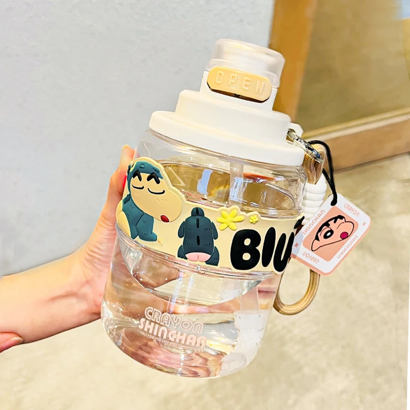 930Ml Kawaii Crayon Shin Chan Large Capacity Sports Water Cup Anime Cartoon Tritan High Temperature Resistant Portable Water Cup