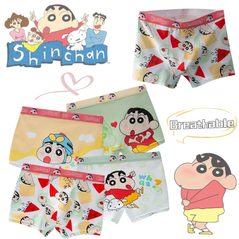 

Crayon Shin-chan Underwear Comfortable and Breathable Cartoon Creative Simple High-Value Pochi and Shin-chan Boys' Boxer Briefs