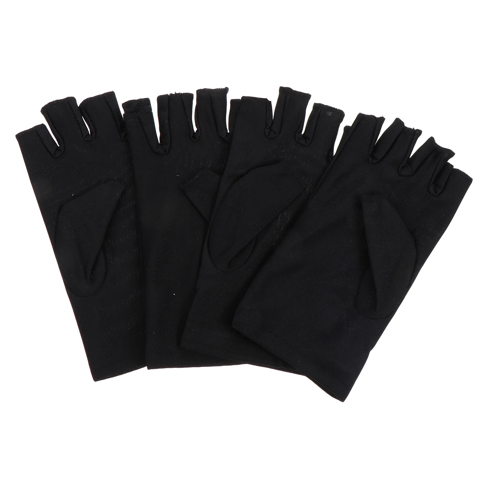 FOMIYES 2 Pairs Ice Silk Fingerless Gloves Spandex UV for Men Women Cycling Exercise