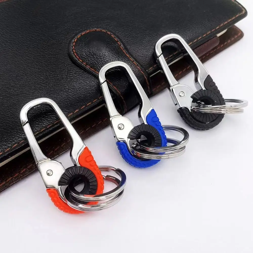 Keys Organizer Double Ring Keychain Key Ring Metal Key Buckle Car Keychain Bag Charms Business Car Key Holder Small Gift