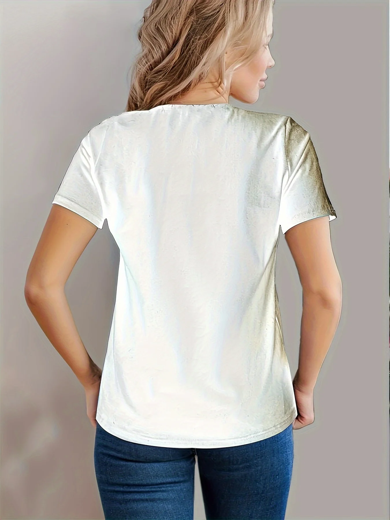 Camiseta de verano con estampado de animales y letras, Top informal de manga corta con cuello redondo, ropa para mujer