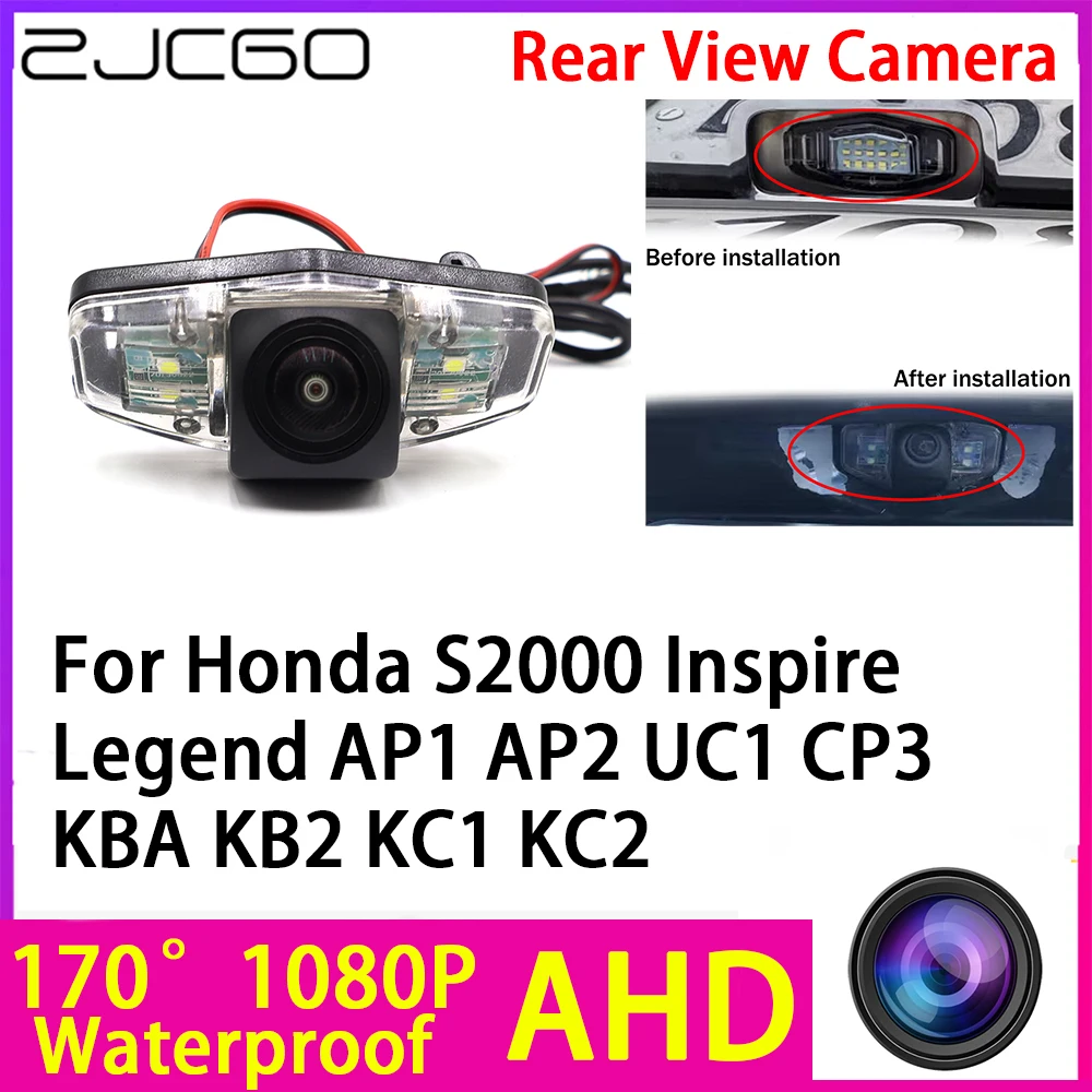 

ZJCGO AHD 1080P Reverse Rear View Camera Night Vision Waterproof for Honda S2000 Inspire Legend AP1 AP2 UC1 CP3 KBA KB2 KC1 KC2