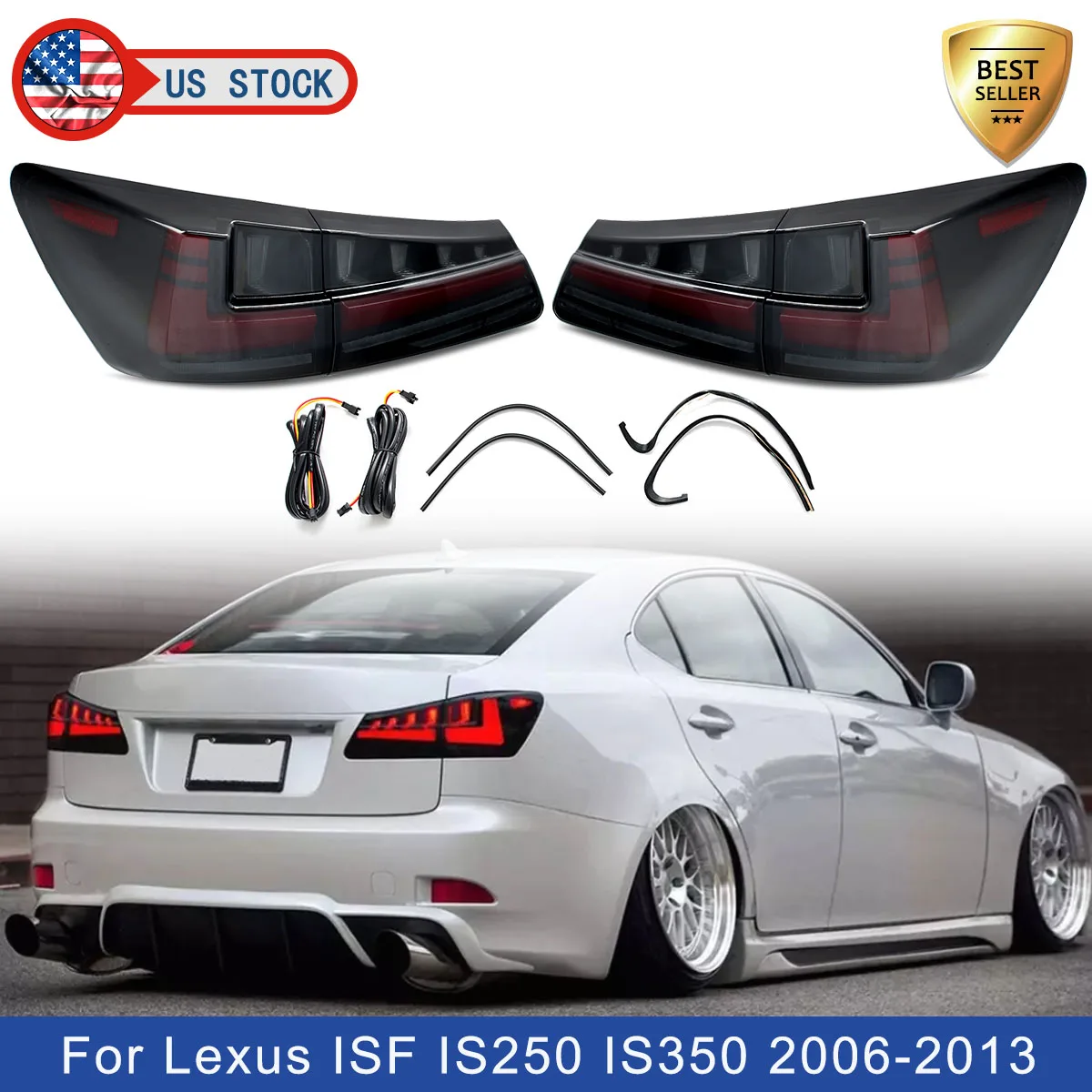 

Светодиодные задние фонари для Lexus IS250 IS350 ISF 2006-2013 гг., последовательные дымовые линзы