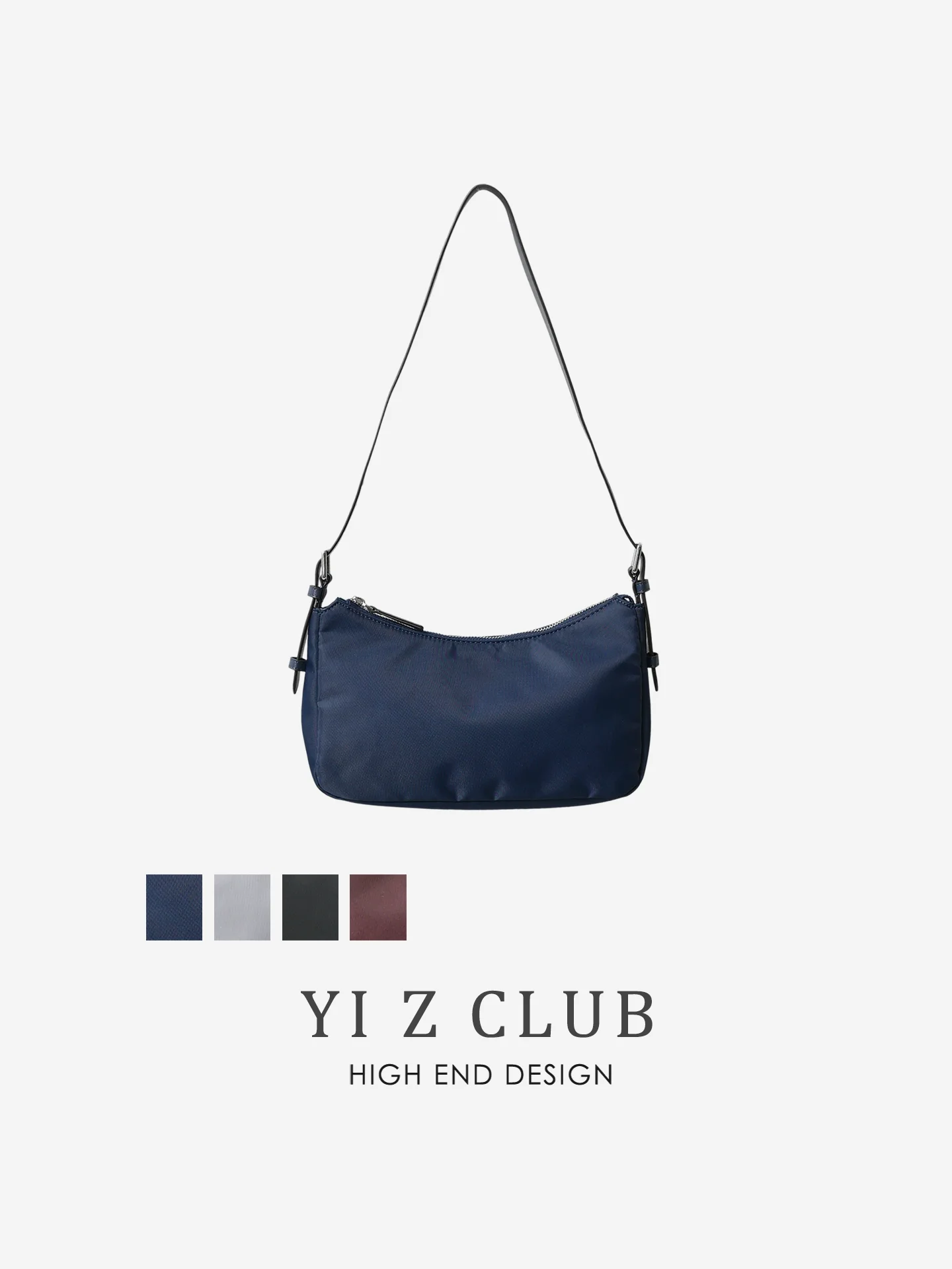 z-club-casual-waterproof-fabric-shoulder-bag-adjustable-strap-decorative-letter-simple-design-single-shoulder-handbag