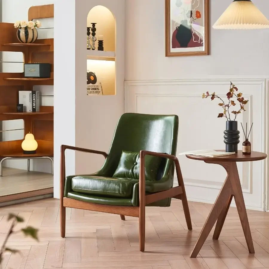 

Single sofa chair Italian minimalist solid wood tenon and mortise single chair complete