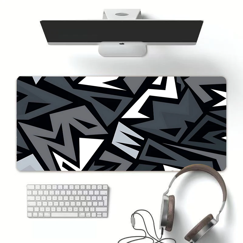 

XXL Black Pro Non-slip Gaming mouse pad Computer Games Office accessories Abstract geometry endless player large table mat cool