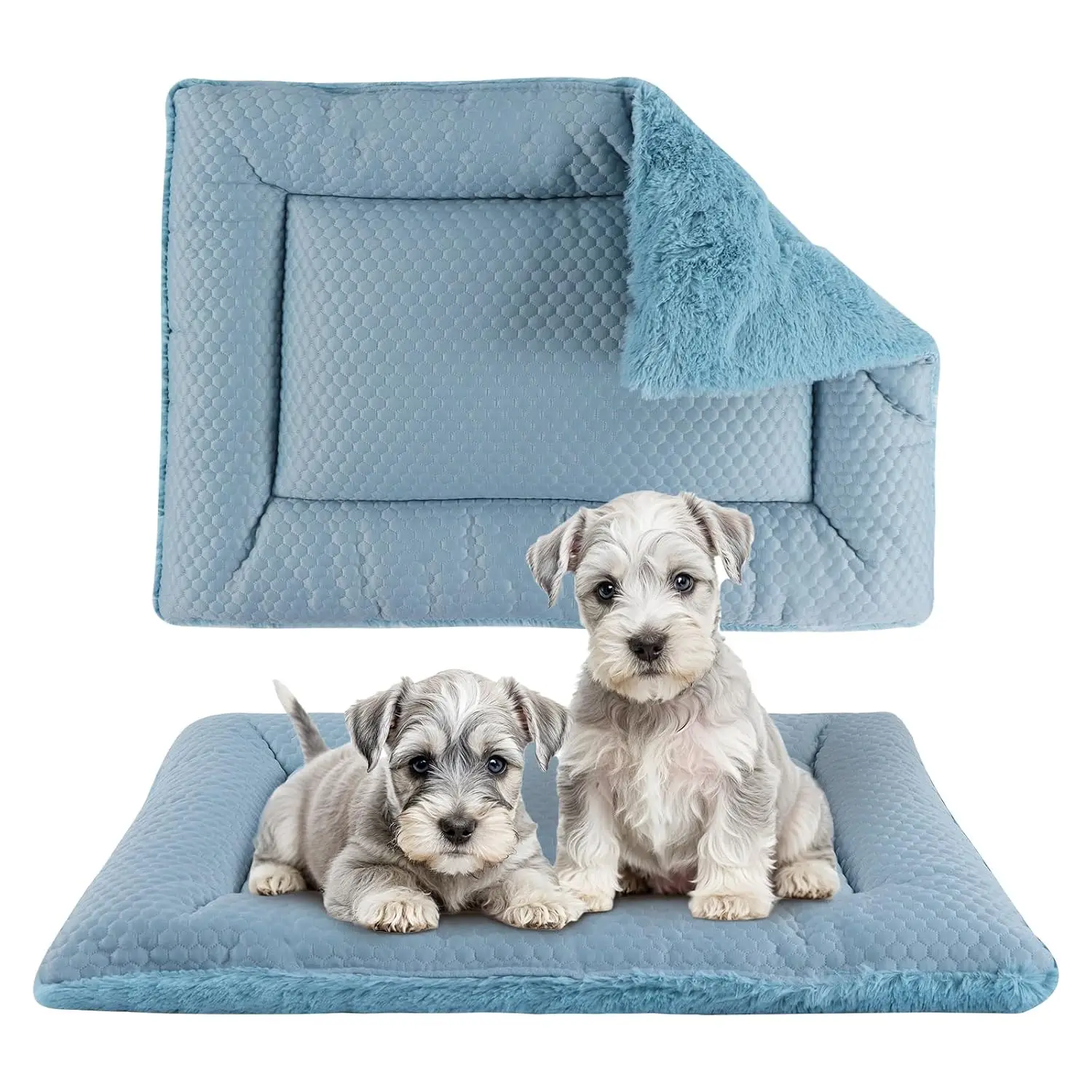 Dog Bed Mat Reversible Soft Washable Crate Pad Warm & Cool Pet Sleeping Mattress for Small Medium Dogs 18