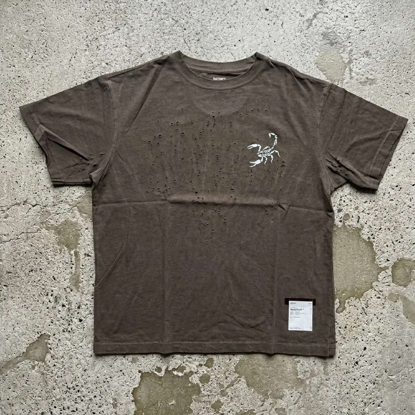 Satisfy Running Wormhole Scorpion Reflective Print Short Sleeve T-Shirt
