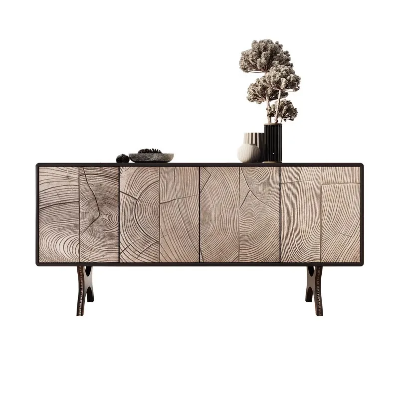 YJQ light luxury dining side cabinet modern simple living room creative retro art solid wood decorative entrance cabinet