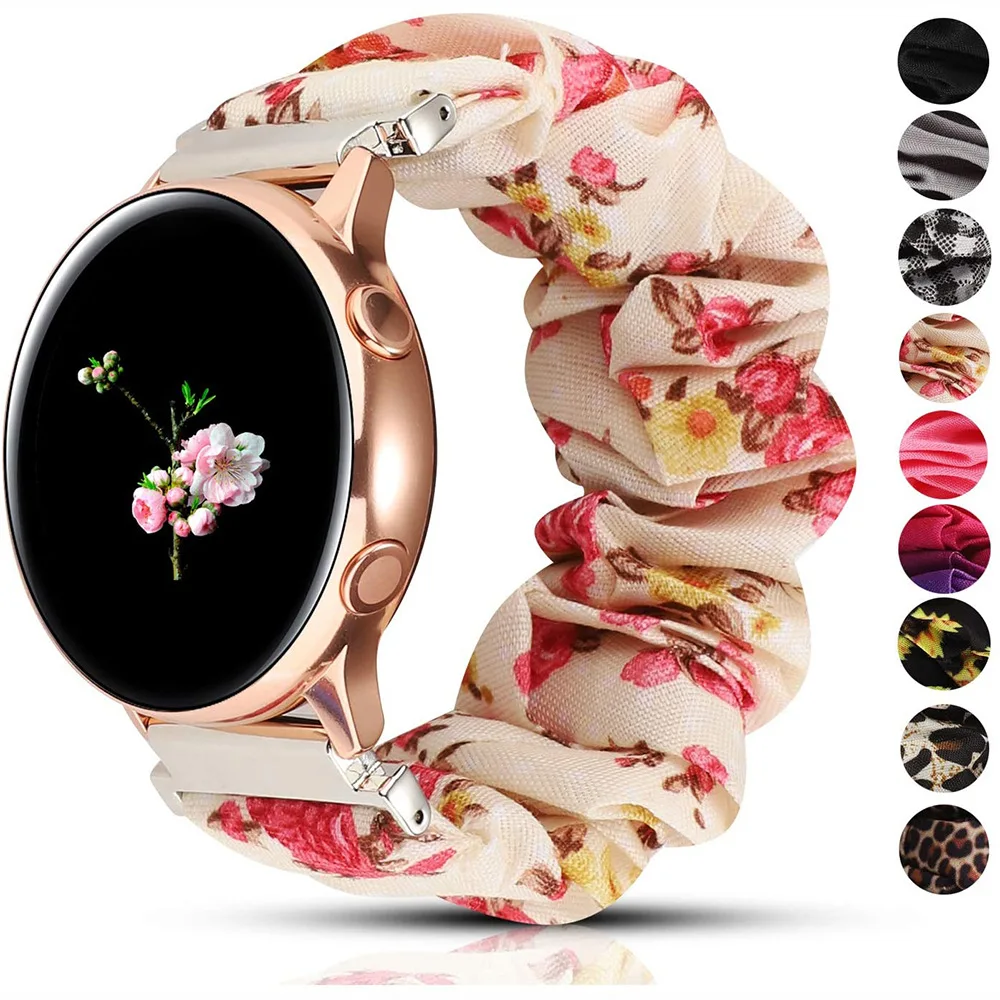 20mm 22mm Scrunchie Strap for Samsung Galaxy Watch 5/4/3/Active 2/Gear S3 Nylon Bracelet for Huawei Watch GT-2-3-Pro/Amazfit GTR