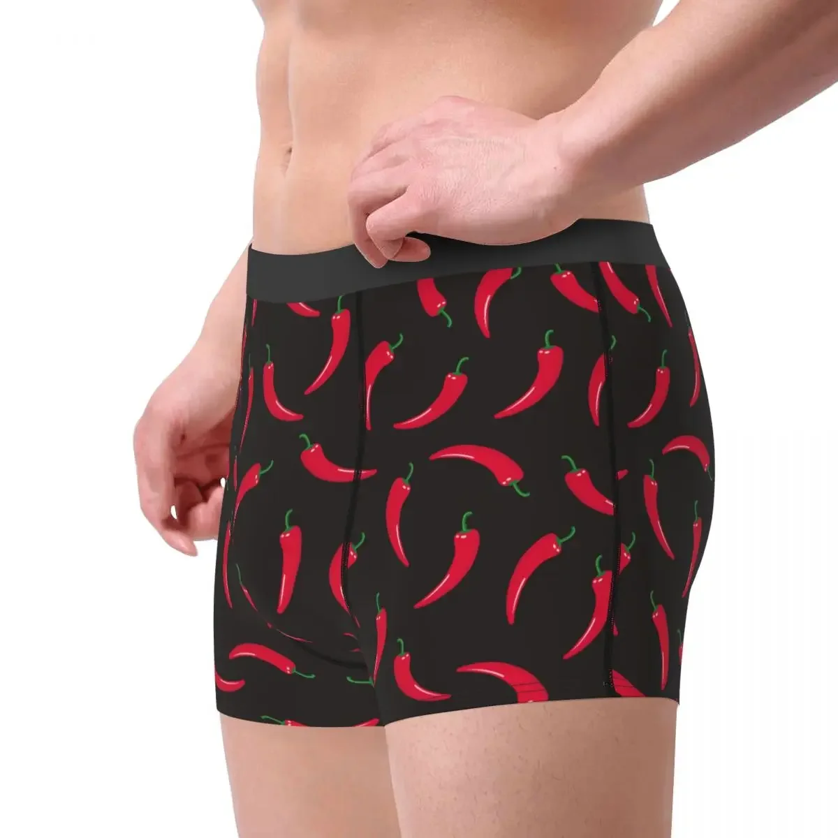 Men Chili Underwear Vegetables Novelty Boxer Shorts Panties Male Breathable Underpants S-XXL