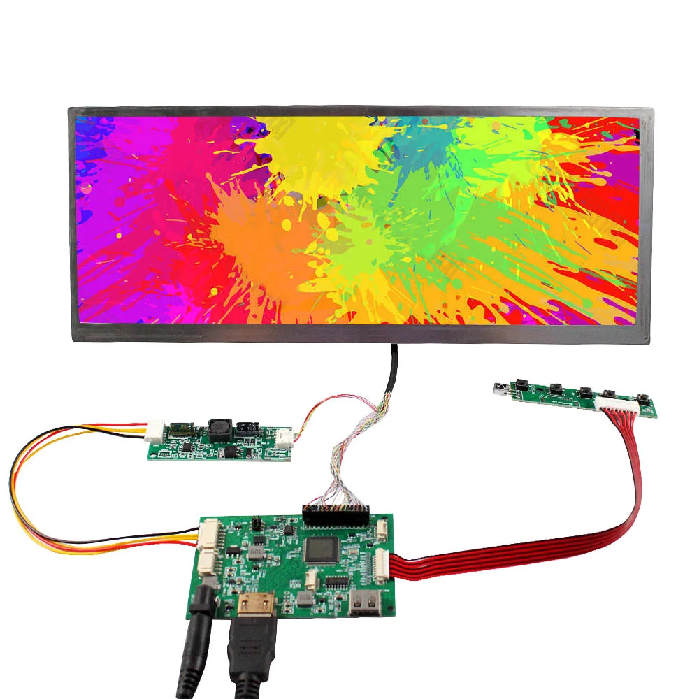 

12.3" 1920x720 FHD 850nit IPS LCD Screen Stretch Bar Display and HD MI USB Board