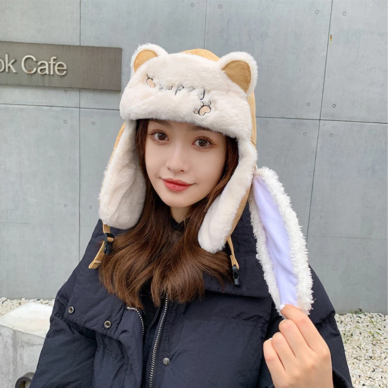 Lei Feng Hat Women's Winter Riding Windproof And Cold Resistant Fur Thickened Warmth Protector Ear Protection Warmth Hat