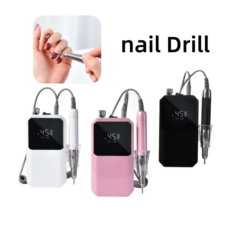 

Профессиональная электрическая машинка для маникюра с дисплеем, 45000 об/мин, перезаряжаемая, для гель-лака, полировки и шлифовки, с низким уровнем шума