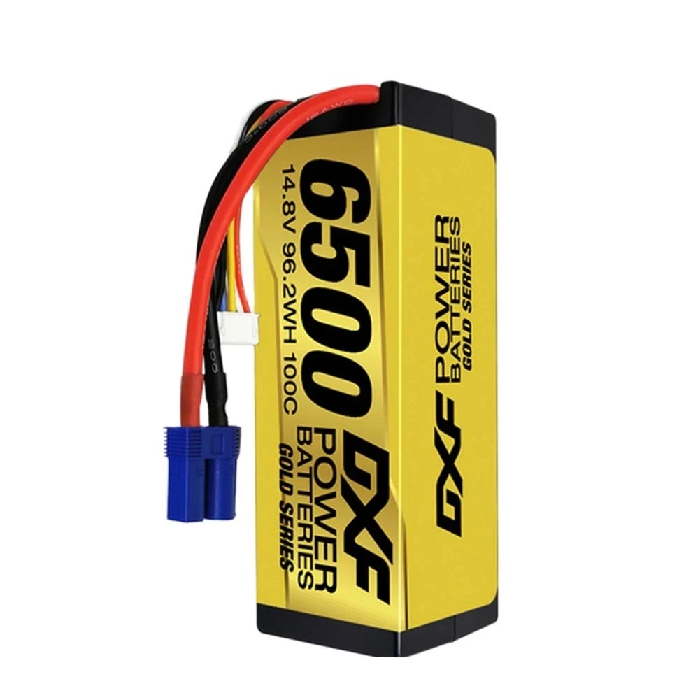 DXF Graphene Lipo 4S 14.8V Battery 6500mAh 100C Gold Version Racing Series HardCase for RC Car Truck Evader BX Truggy 1/8 Buggy