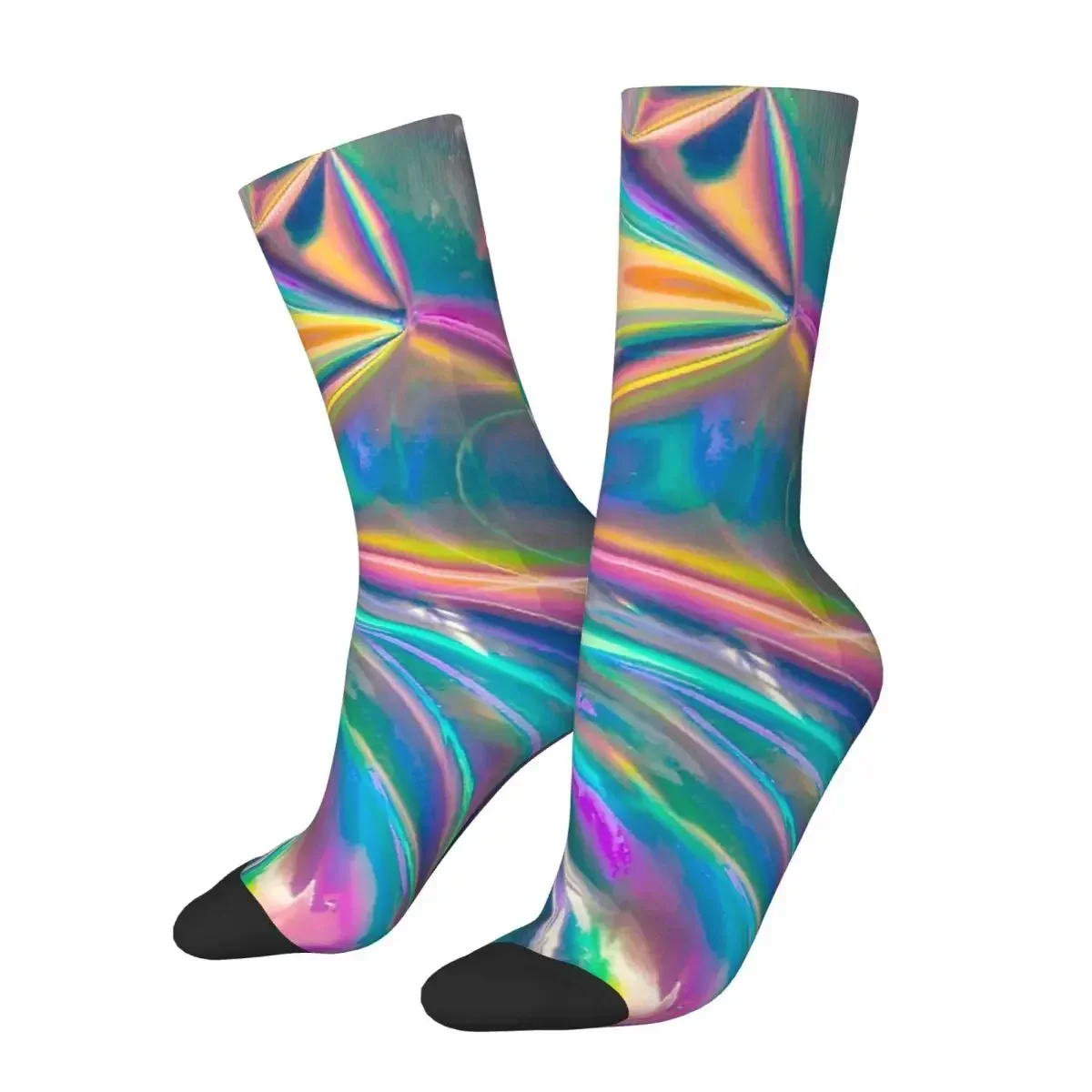 Calcetines holográficos Harajuku, medias largas de alta calidad para todas las estaciones, accesorios para regalos Unisex