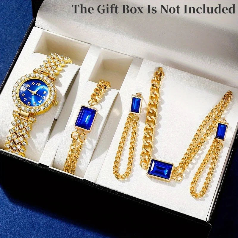 Ladies' Fashion Watch Necklace Earrings Bracelet Set Luxury Watch Ladies' Leisure Ladies Quartz Watch Jewelry Set