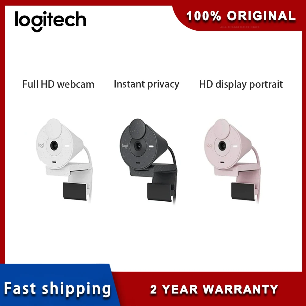 

Сетевая камера Logitech Brio300 HD, прямая трансляция домашней конференции 1080p, компьютерная камера с микрофоном с шумоподавлением