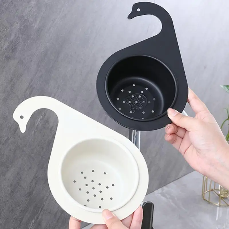 Swan Filter Basket Stainlesssteel Sink Corner Sink Strainer Kitchen Sink Swan Filter Shelf Kitchen Leftover Storage Rack