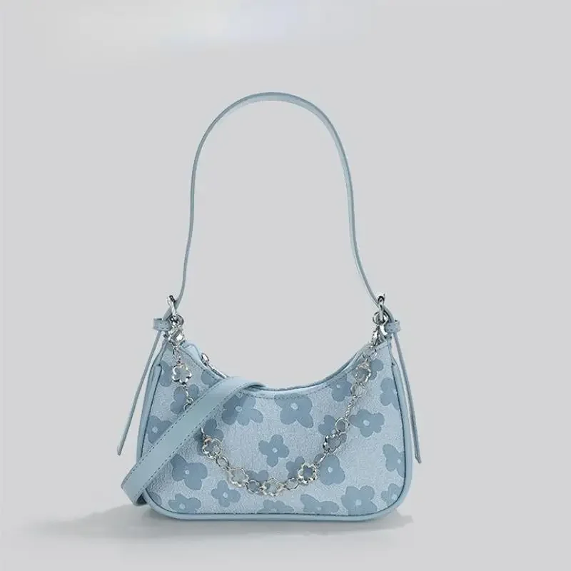 

Printed High-Class Gentle Temperament Crescent Bag Fashion Chain Small Square Bag Crossbody Bag Purse for Women