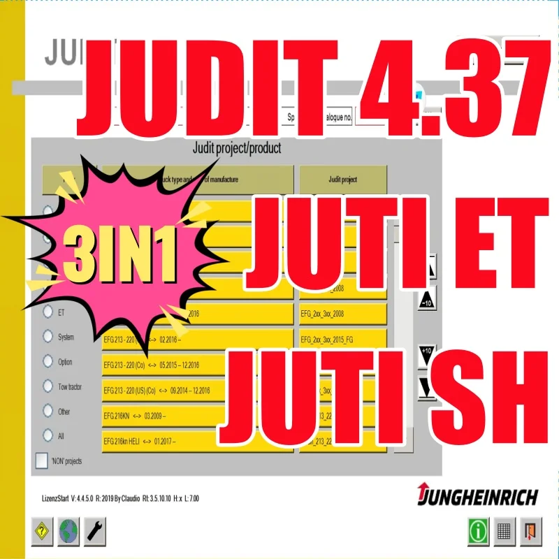 Judit 4.37 Diagnostic Software (v4.37) Update To 10.2022 JETI-Jungheinrich+Juti SH one laptop install