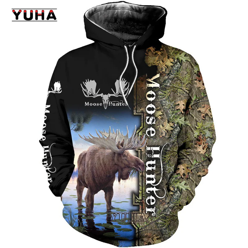 

Hunting deer 3D Printed Mens hoodies Harajuku Streetwear Pullover Autumn Hooded Sweatshirt Unisex Casual Jacket Tracksuit