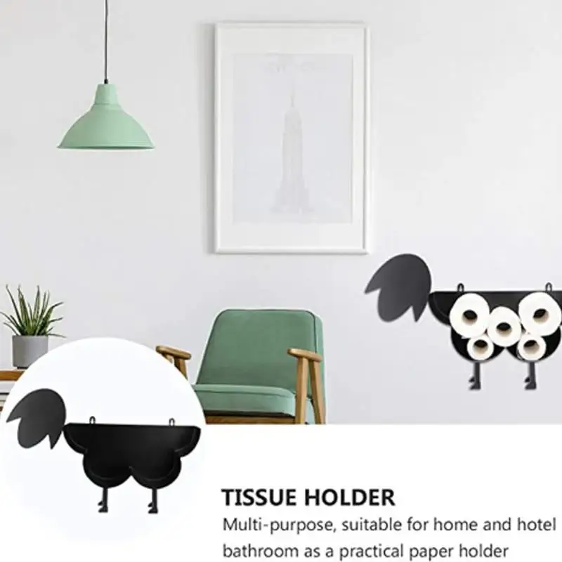 Sheep Decorative Toilet Paper Holder - Free-Standing Bathroom Tissue Storage Toilet Roll Holder Paper Bathroom Iron Storage